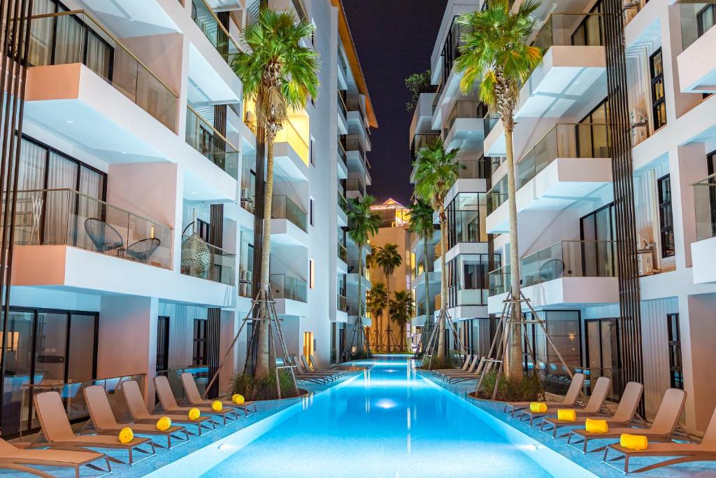 Revolution Gym accommodation pool at night