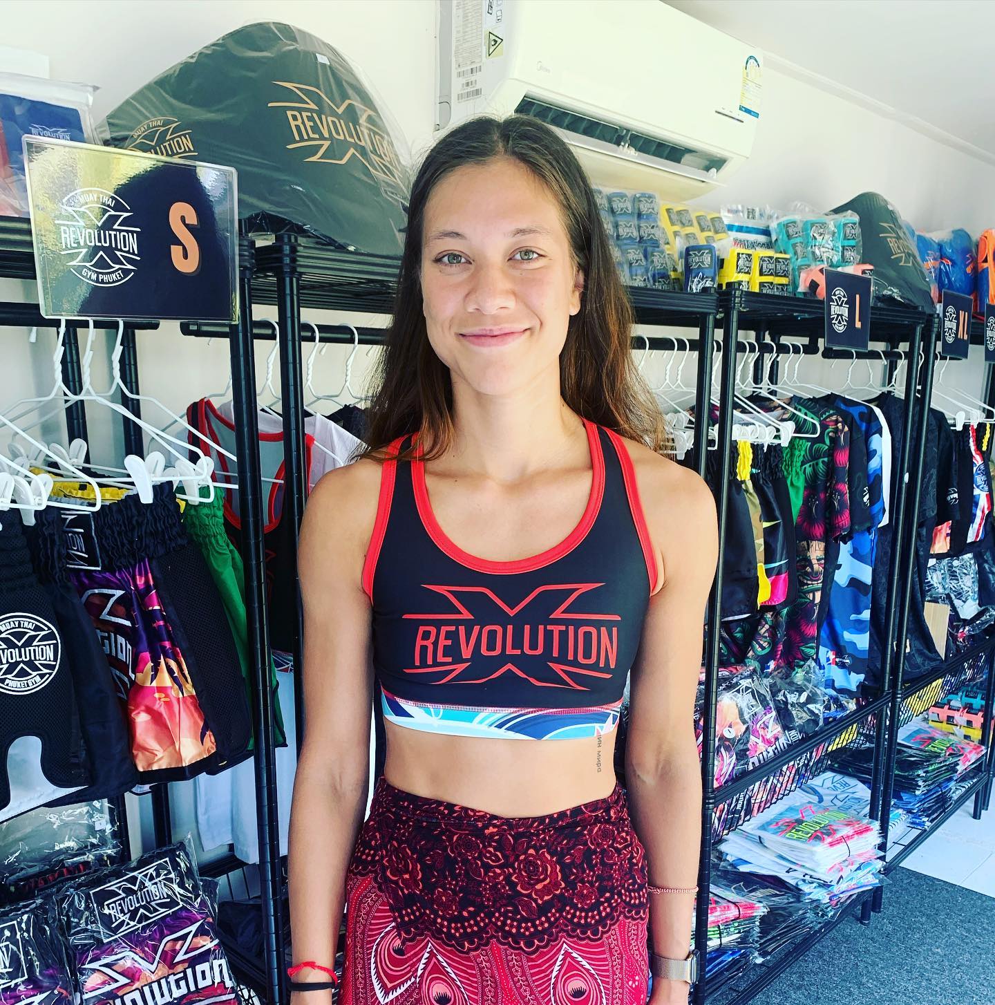 Revolution X Ladies Set Black Red Sports Bra